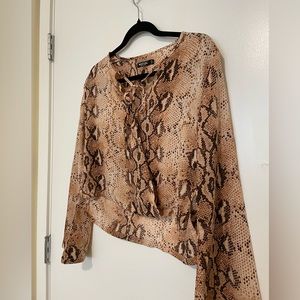 Nasty Gal, Women’s Snake Print Blouse, Size 2/XS